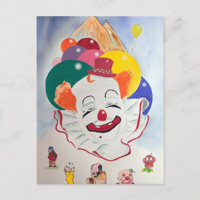 Clownpostkarte Postkarte (Vorderseite)