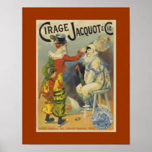 Clowns Cirage Jacquot Vintag Art Poster