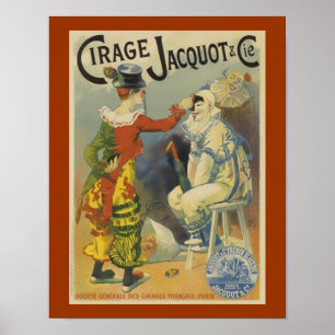Clowns Cirage Jacquot Vintag Art Poster