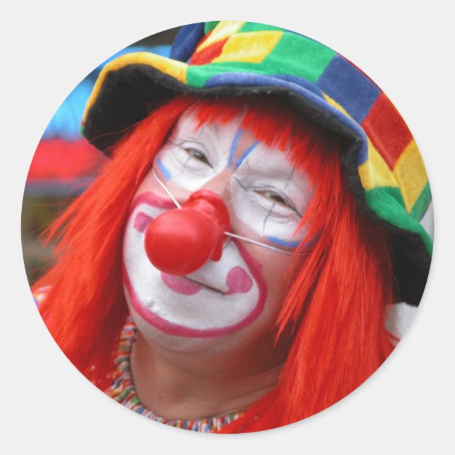Clowns einsenden runder aufkleber (Vorderseite)