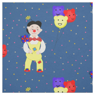 Clowns Funny Niedlich Kids Circus Thema farbig Stoff
