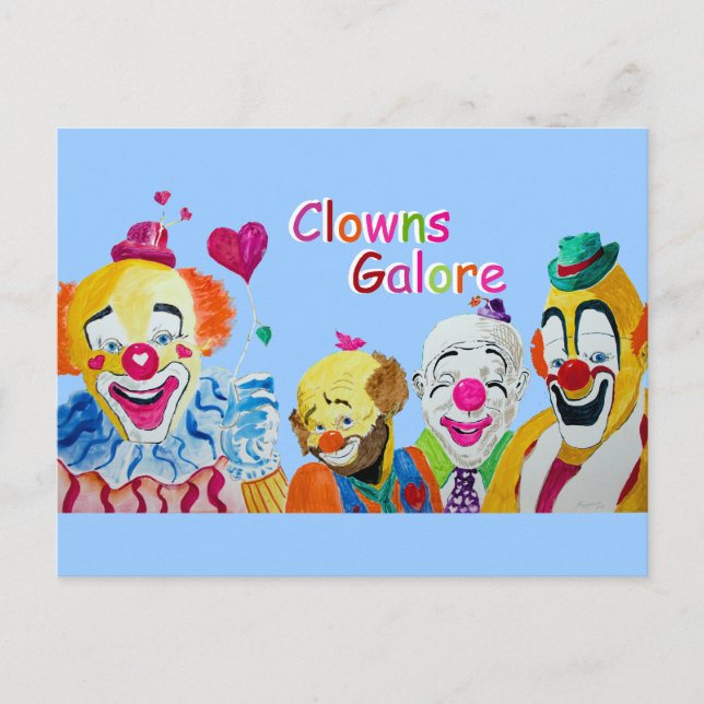 Clowns Galore Postcard Postkarte (Vorderseite)