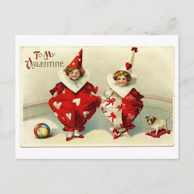 Clowns in Liebe Postkarte (Vorderseite)