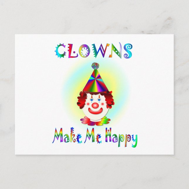 Clowns machen mich glücklich postkarte (Vorderseite)