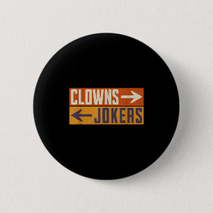 Clowns rechts, Joker links, lustige Retro-Sache Button