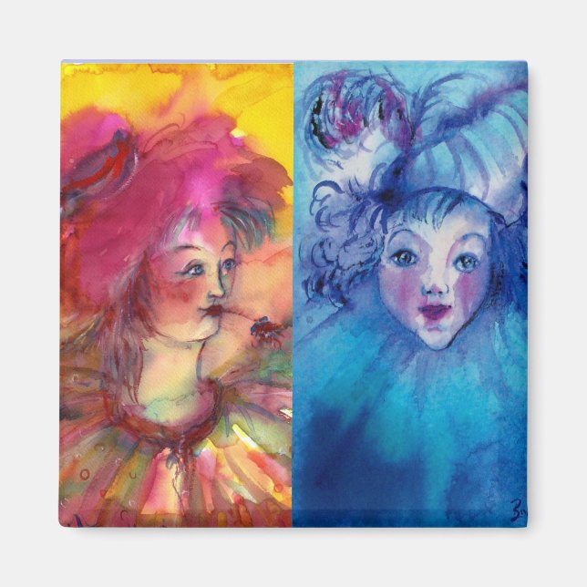 CLOWNS SAMMLUNG / Venezianischer Masquearde Ball Magnet (Vorne)