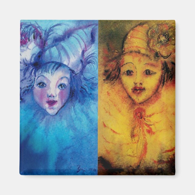 CLOWNS SAMMLUNG / Venezianischer Masquearde Ball Magnet (Vorne)