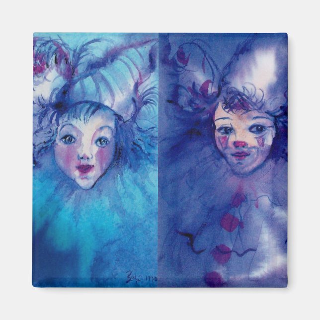 CLOWNS SAMMLUNG / Venezianischer Masquearde Ball Magnet (Vorne)