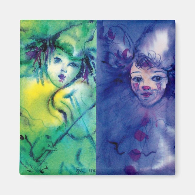 CLOWNS SAMMLUNG / Venezianischer Masquearde Ball Magnet (Vorne)