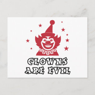 Clowns sind böse postkarte