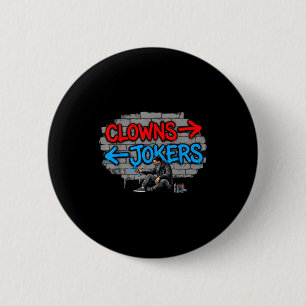 Clowns und Joker Graffiti Street Art Richtung Button