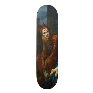 Clownschrei auf Skateboardplattform Skateboard