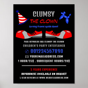 Clownschuhe, Kinder-Entertainer, Clownwerbung Poster