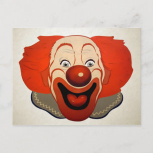 Clownsgesicht im Vintage-Stil Postkarte