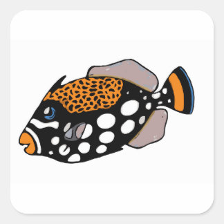 ClownTriggerfish Quadratischer Aufkleber