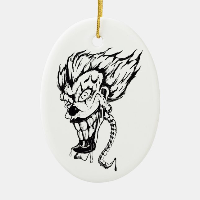 Clownverzierung Keramikornament (Vorne)