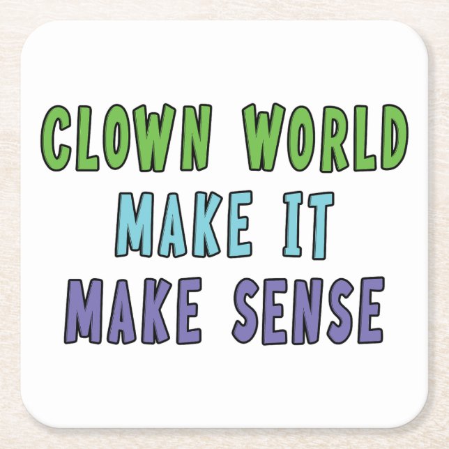 Clownwelt Rechteckiger Pappuntersetzer (Vorderseite)