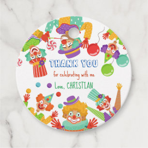 Clownzirkus Geburtstagsparty personalisierter Name Geschenkanhänger