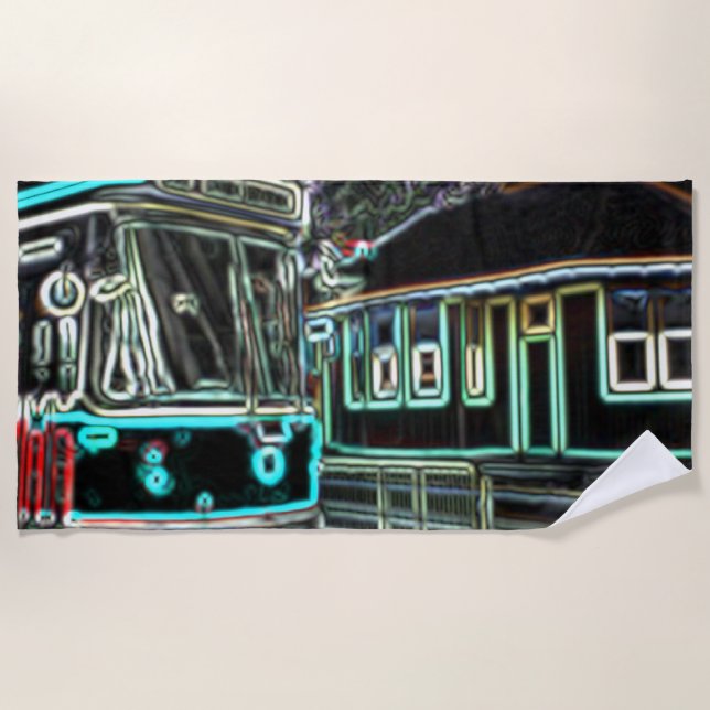 CLRV Neon at stn Beach Towel Strandtuch (Vorderseite)