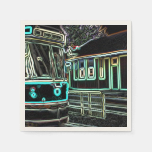 CLRV Neon at stn Ecru Paper Napkin (50 pk) Serviette (Vorderseite)