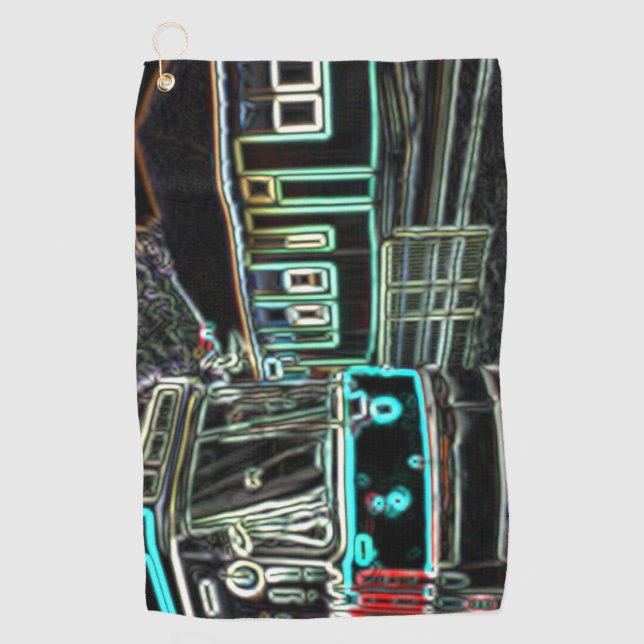 CLRV Neon at stn Golf Towel Golfhandtuch (Vorderseite)