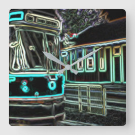 CLRV Neon bei stn 27,3 cm quadratische Acrylwand U Quadratische Wanduhr