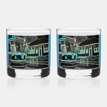 CLRV Neon bei stn Printed Rocks Glass Set 2