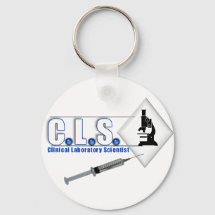 CLS BLAUES LOGO mit MIKROSKOP - Schlüsselanhänger