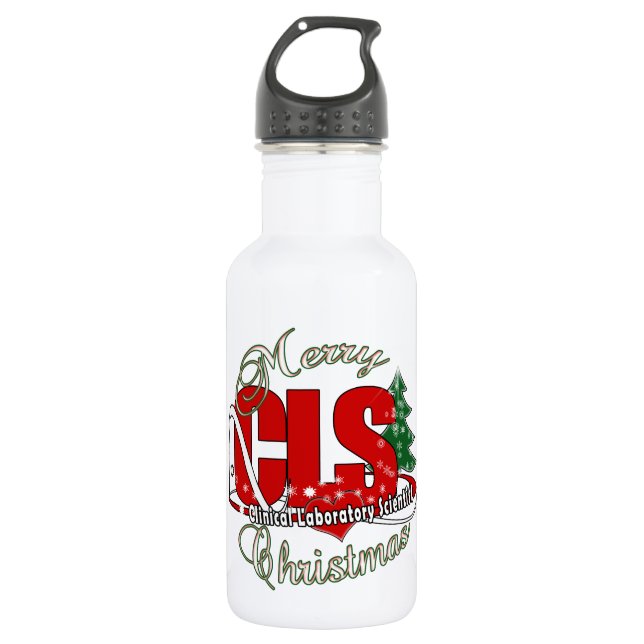 CLS CHRISTMAS Klinischer Laborwissenschaftler Trinkflasche (Vorderseite)
