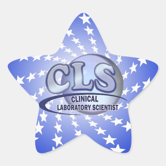 CLS FunBlue LOGO - KLINISCHER LABORWISSENSCHAFTLER Stern-Aufkleber (Vorderseite)