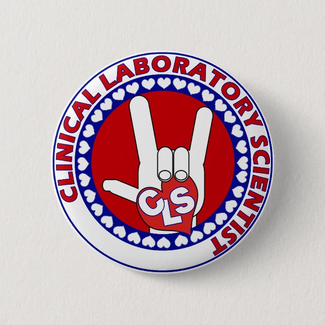 CLS KLINISCHES LABOR WISSENSCHAFTLER I LIEBE LOGO  BUTTON (Vorderseite)