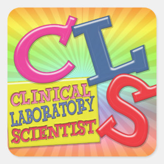 CLS WHIMSICAL KLINICAL LABORATORY SCIENTIST QUADRATISCHER AUFKLEBER