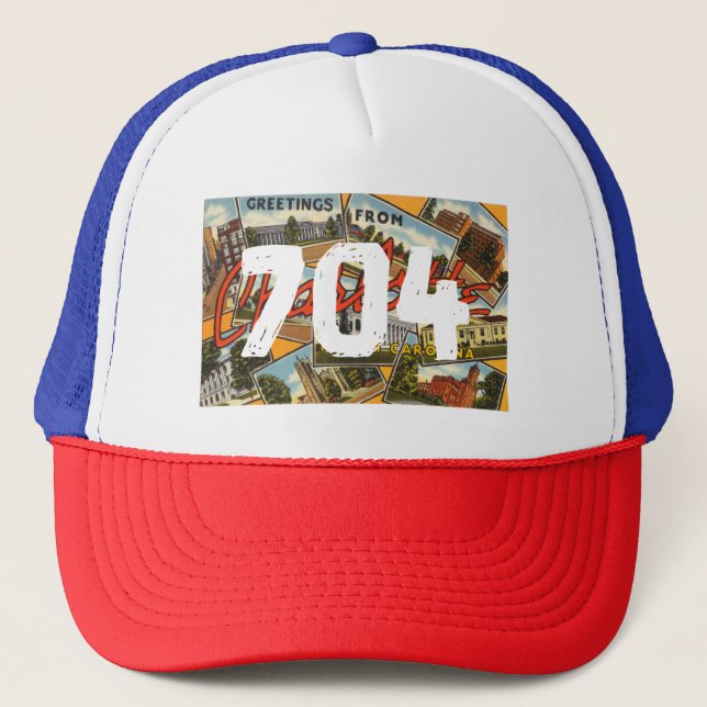CLT Charlotte Hut North Carolina 704 Truckerkappe (Vorderseite)