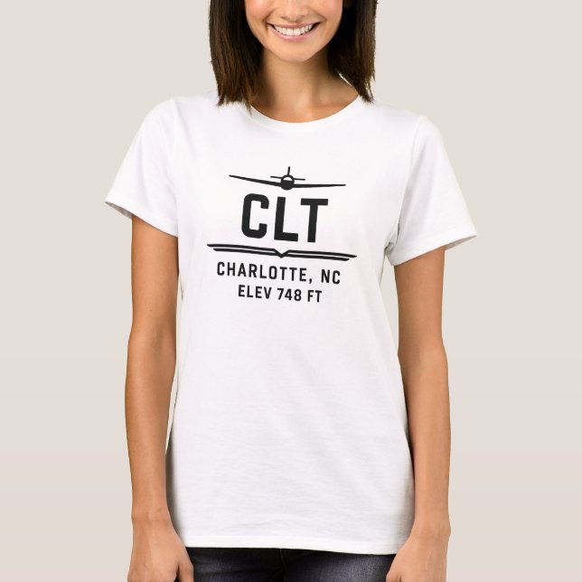 CLT Charlotte NC Flughafencode Design - Luftfahrt T-Shirt (Vorderseite)