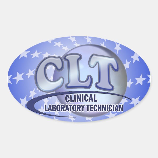 CLT FunBlue LOGO - KLINISCHES LABORTECHNIK Ovaler Aufkleber (Vorderseite)