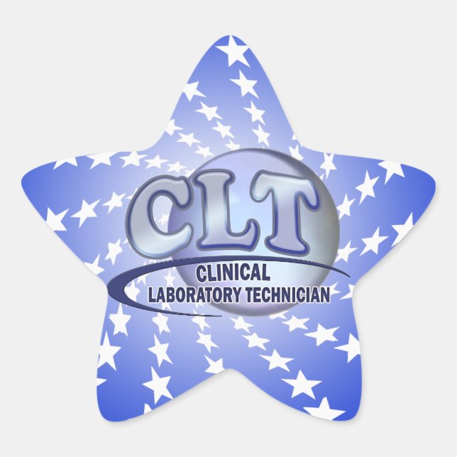 CLT FunBlue LOGO - KLINISCHES LABORTECHNIK Stern-Aufkleber (Vorderseite)
