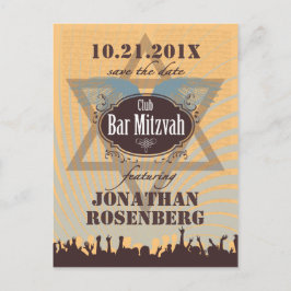 Club Bar Mitzvah Save the Date Ankündigungspostkarte