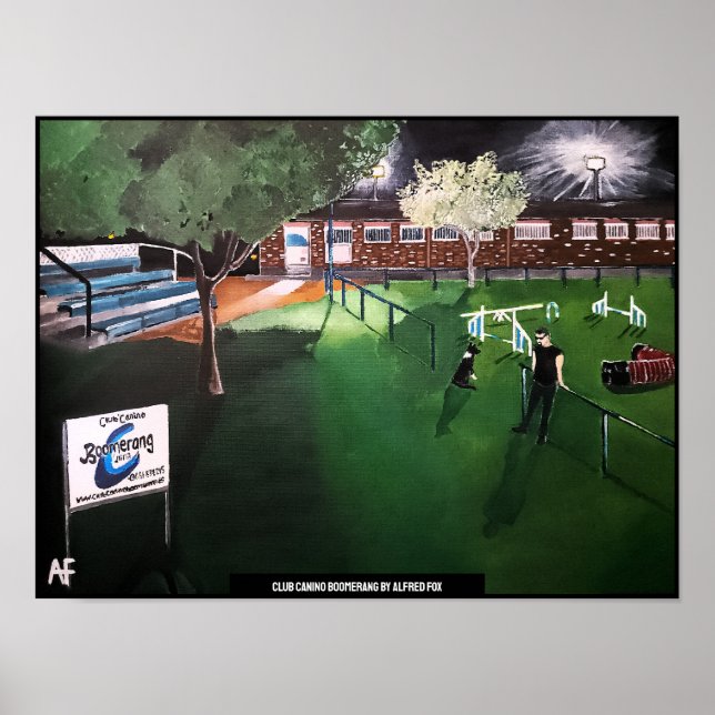 Club Canino Boomerang Malerei von Alfred Fox Poster (Vorne)