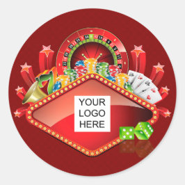 Club Casino Nacht Runder Aufkleber