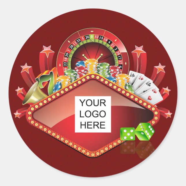 Club Casino Nacht Runder Aufkleber (Vorderseite)