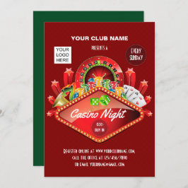 Club Casino Night Party personalisierte Einladung