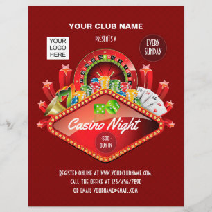 Club Casino Night Party personalisiertes Foto Flyer