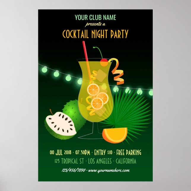 Club/Corporate Cocktail Night Partys Poster (Vorne)