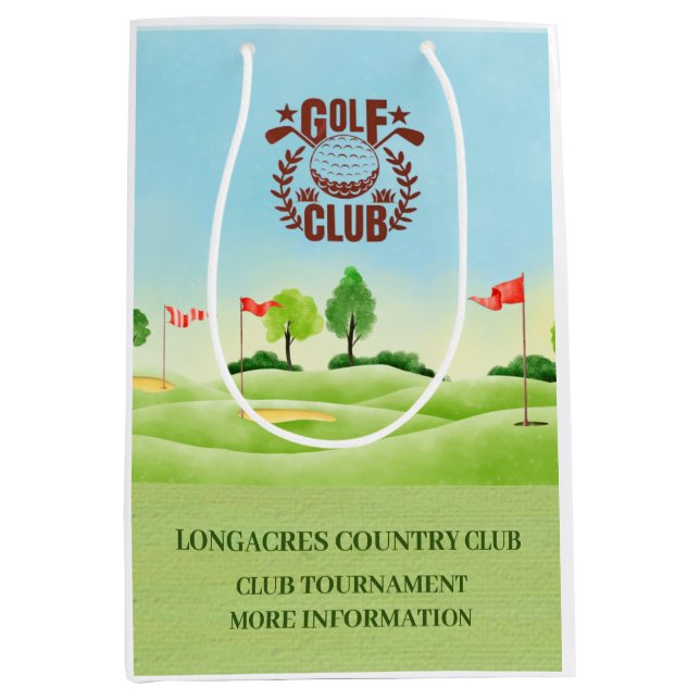 Club / Corporate Golf Turnier Logo Veranstaltung G Mittlere Geschenktüte (Vorderseite)