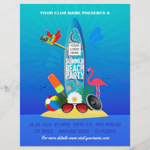 Club-/Corporate-Sommer-Strandparty Foto & Logo Flyer