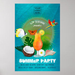 Club/Corporate Summer Cocktail Party Einladung Poster