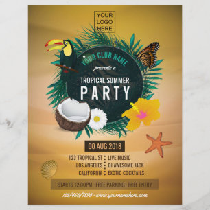 Club/Corporate Tropical Summer Foto und Logo hinzu Flyer