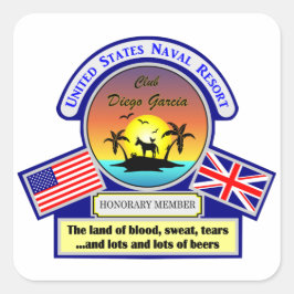 Club Diego Garcia Quadratischer Aufkleber