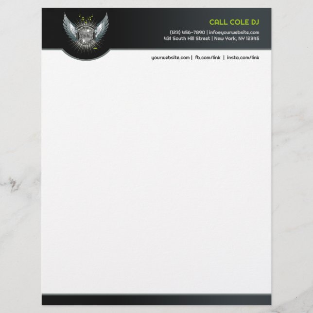 Club DJ Letterhead Briefkopf (Vorderseite)