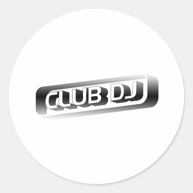 Club DJ Runder Aufkleber (Vorderseite)